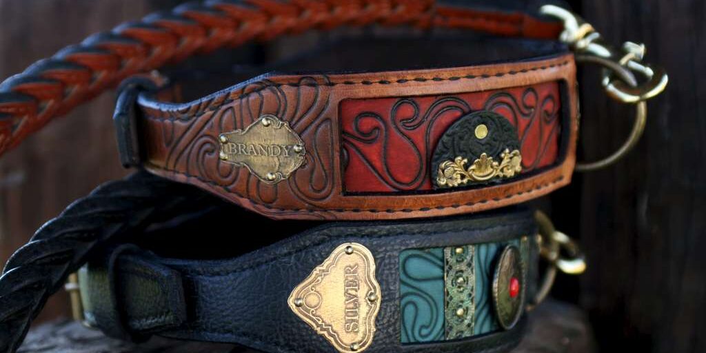 Personalized leather dog collars by Workshop Sauri