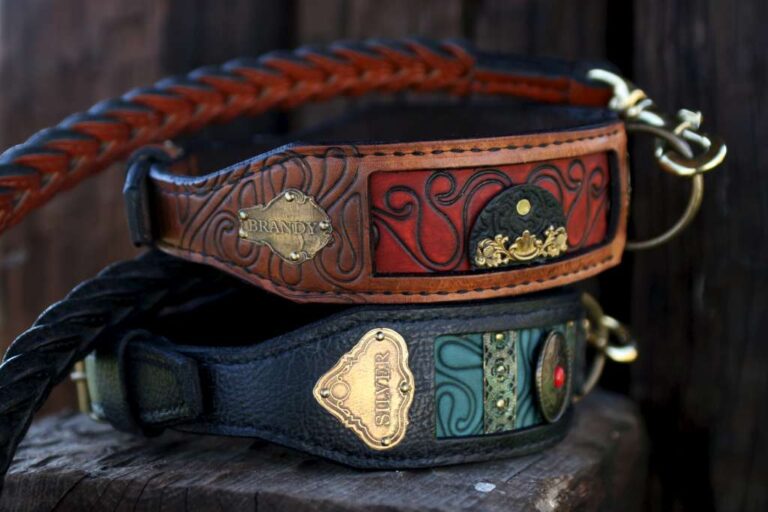 Personalized leather dog collars by Workshop Sauri Personalized leather dog collars by Workshop Sauri