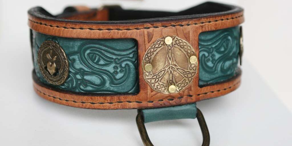 designer leather dog collar by workshop sauri