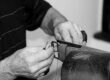 hand stitching leather by workshop sauri