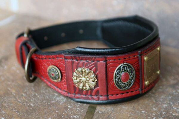 Byzantine Afghan hound leather collar embossing