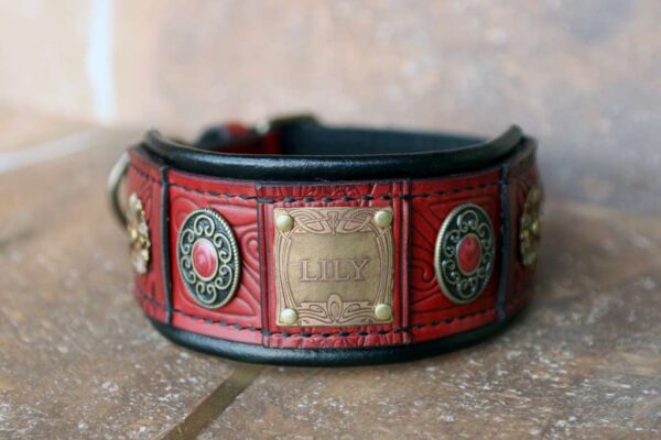 Byzantine Afghan hound leather collar nameplate