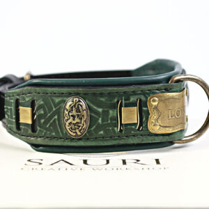 Hand stitched Viking dog collar with name LOKI by SAURI