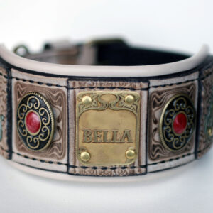 Luxurious leather hound collar by Workshop Sauri