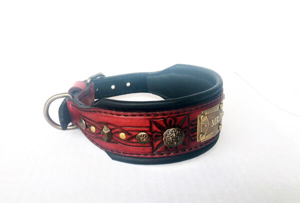 Ornamented medium dog collar with name Workshop Sauri