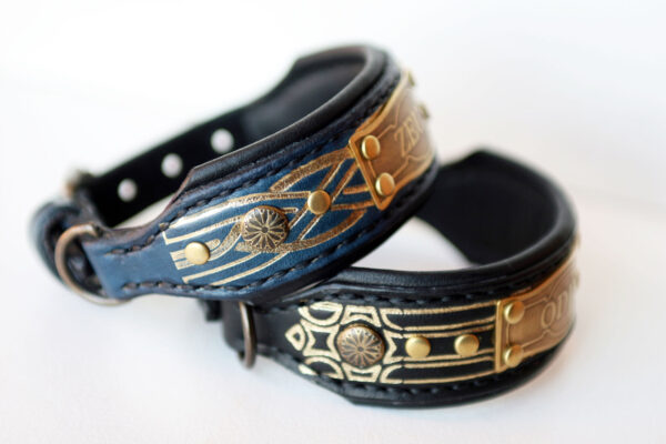 Personalized Leather dog collars by Workshop Sauri
