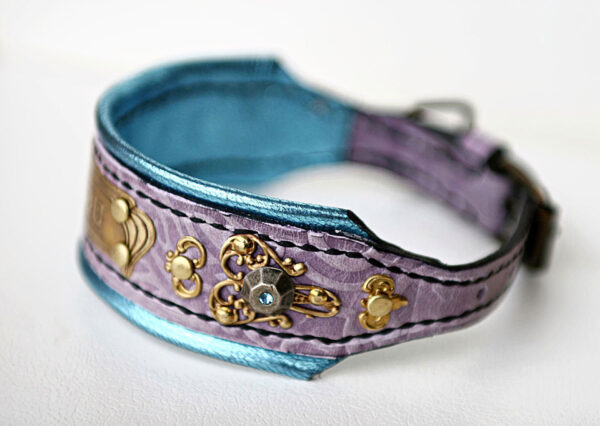 Personalized bling dog collar with gems ROCOCO by SAURI