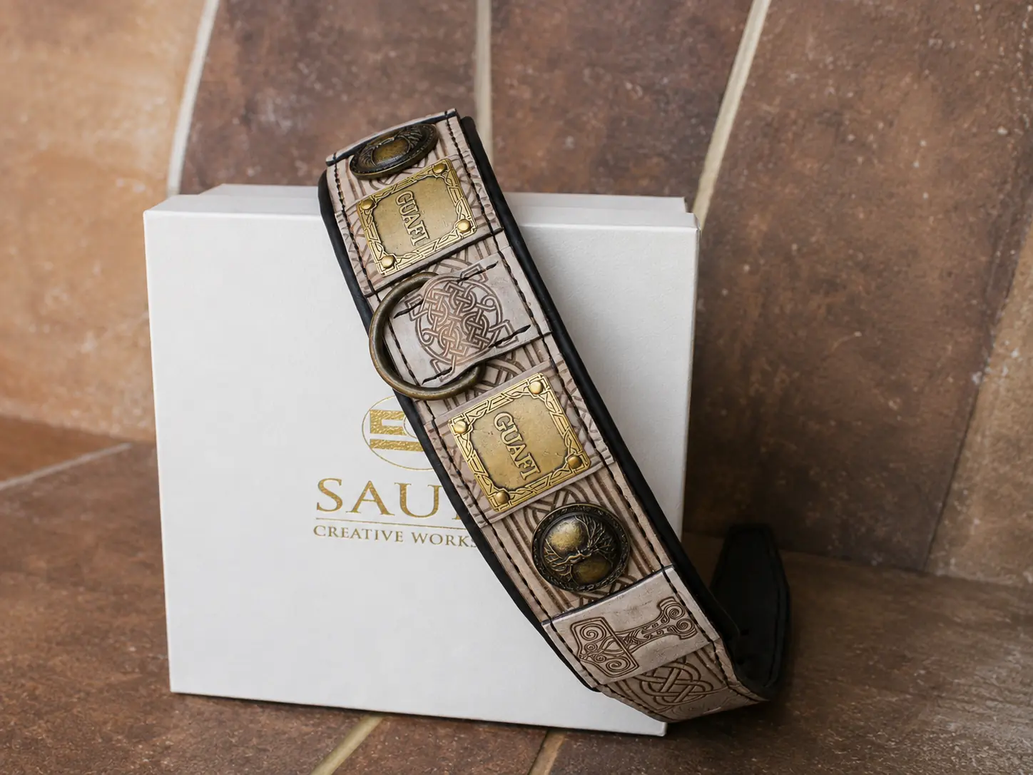 THOR dog collar handcrafted for large dogs by SAURI