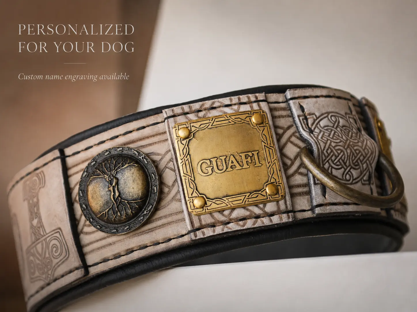 THOR viking dog collar for large dogs by SAURI