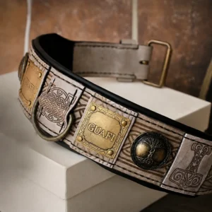 THOR viking dog collar personalized by SAURI