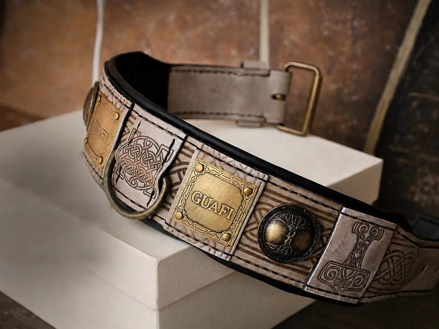THOR viking dog collar personalized by SAURI