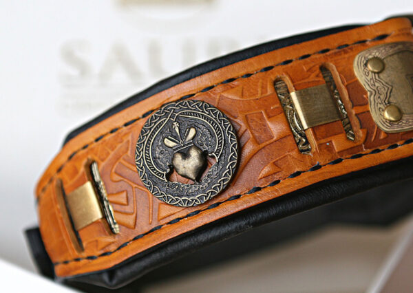 Premium Viking dog collar with name BALDR by SAURI