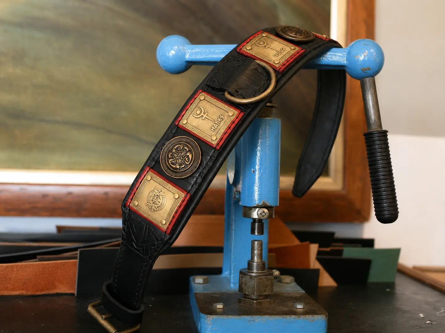 Handcrafted leather dog collar by Workshop SAURI