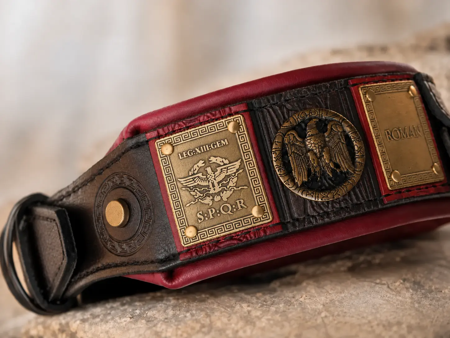 SPQR custom engraved Roman dog collar by SAURI